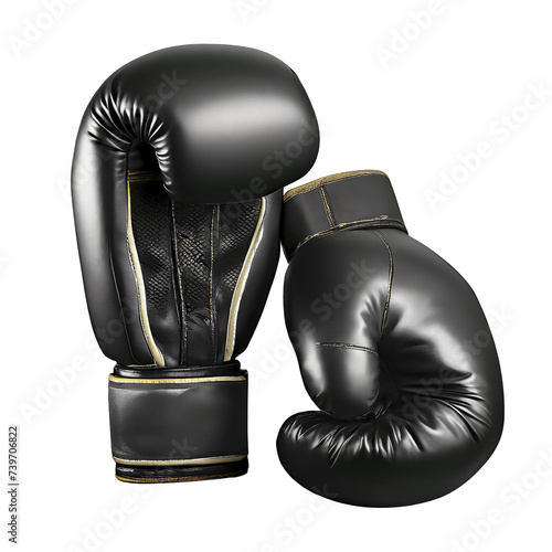 black boxing gloves isolated on transparent background