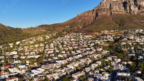 Aerial view of Camps Bay, suburb of Cape Town, South Africa