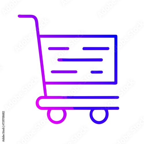 Shopping Cart Line Art Icon: Perfect for Apps and Websites