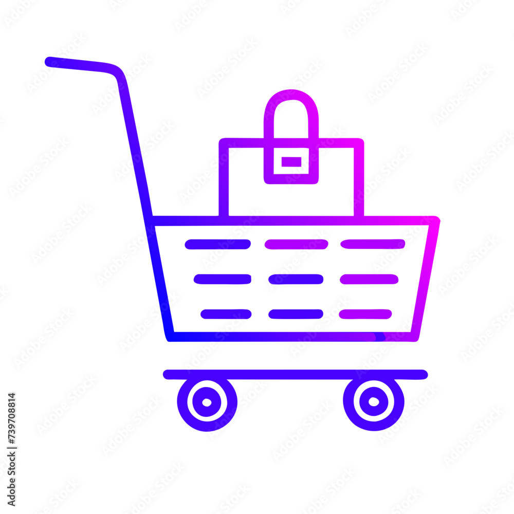 Shopping Cart Line Art Icon: Perfect for Apps and Websites Shopping Cart Line Art Icon: Perfect for Apps and Websites