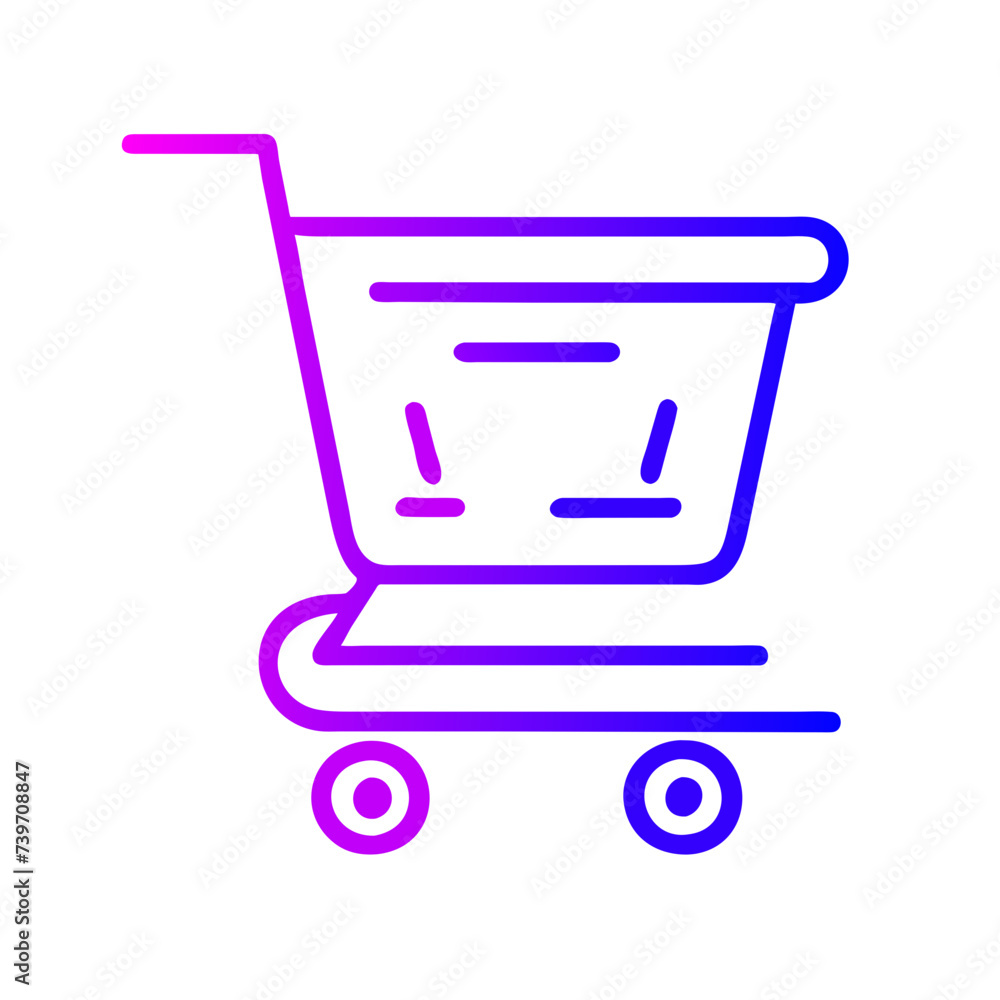 Shopping Cart Line Art Icon: Perfect for Apps and Websites Shopping Cart Line Art Icon: Perfect for Apps and Websites