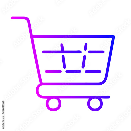 Shopping Cart Line Art Icon: Perfect for Apps and Websites