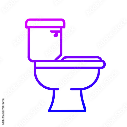 Bathroom Toilet Seat Icon: Flat Symbol for Apps and Websites