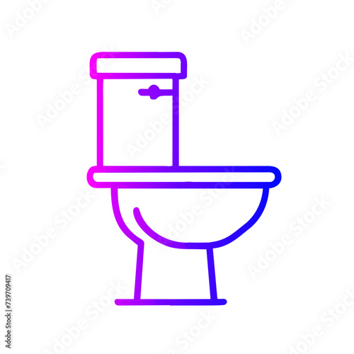 Bathroom Toilet Seat Icon: Flat Symbol for Apps and Websites