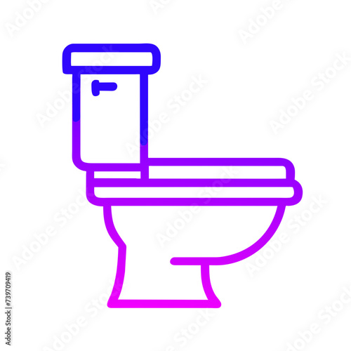 Bathroom Toilet Seat Icon: Flat Symbol for Apps and Websites