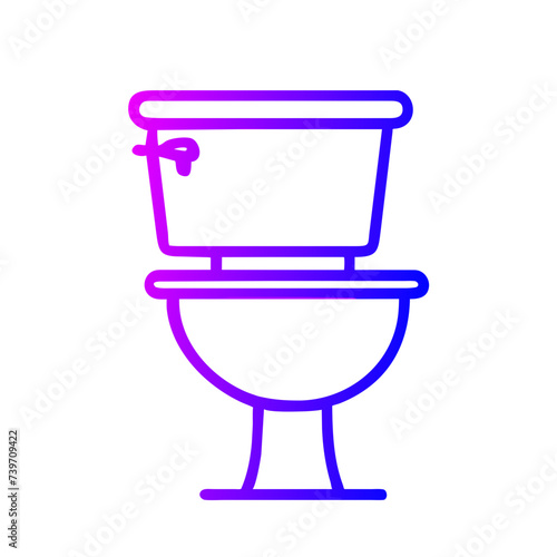 Bathroom Toilet Seat Icon: Flat Symbol for Apps and Websites