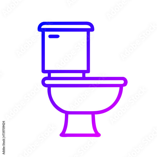 Bathroom Toilet Seat Icon: Flat Symbol for Apps and Websites