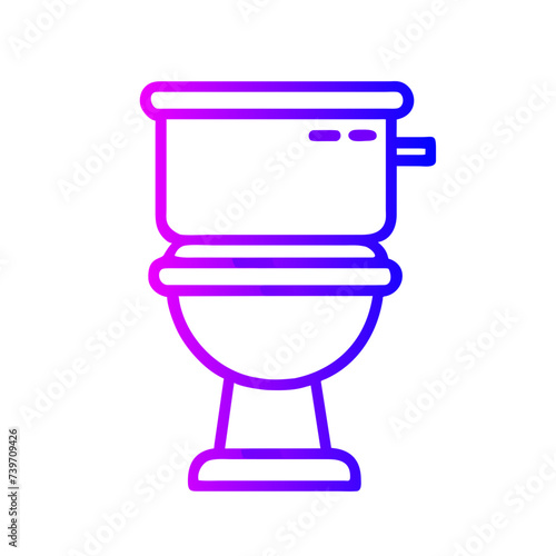Bathroom Toilet Seat Icon: Flat Symbol for Apps and Websites