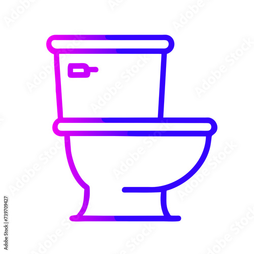 Bathroom Toilet Seat Icon: Flat Symbol for Apps and Websites