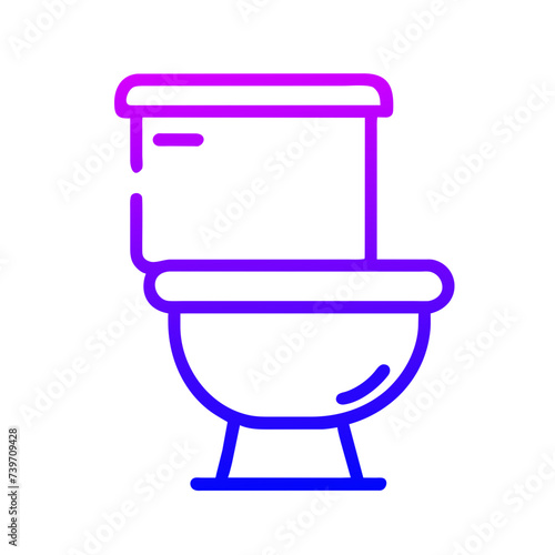 Bathroom Toilet Seat Icon: Flat Symbol for Apps and Websites