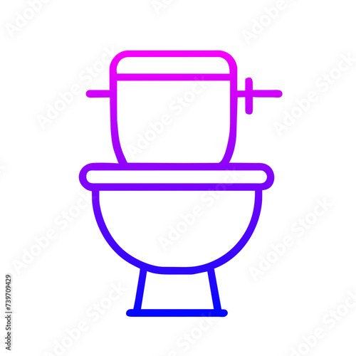 Bathroom Toilet Seat Icon: Flat Symbol for Apps and Websites