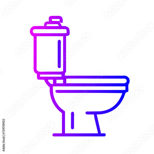Bathroom Toilet Seat Icon: Flat Symbol for Apps and Websites