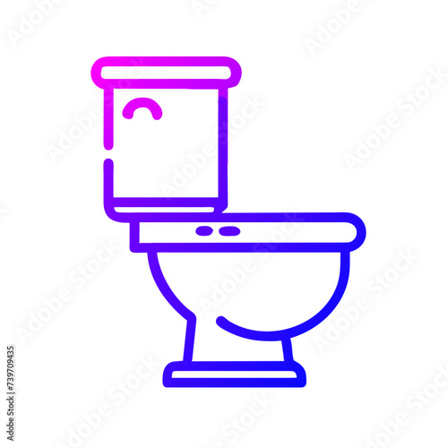 Bathroom Toilet Seat Icon: Flat Symbol for Apps and Websites