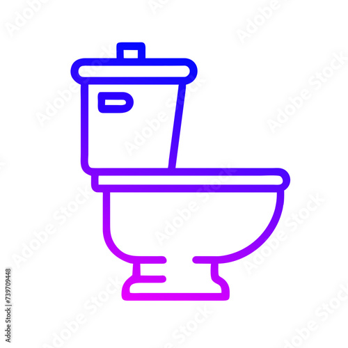 Bathroom Toilet Seat Icon: Flat Symbol for Apps and Websites
