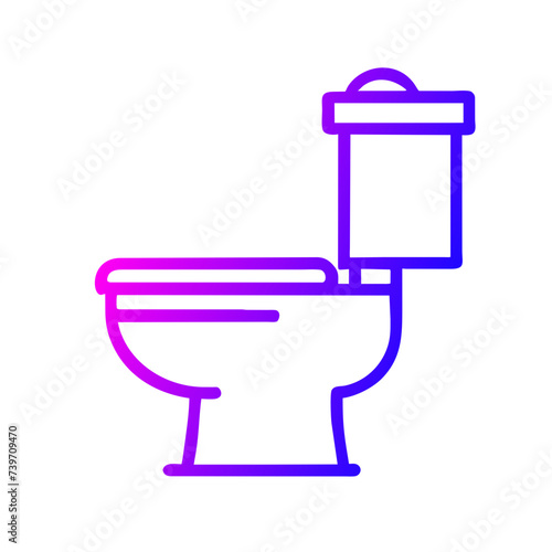Bathroom Toilet Seat Icon: Flat Symbol for Apps and Websites