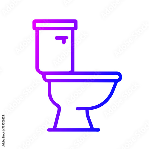 Bathroom Toilet Seat Icon: Flat Symbol for Apps and Websites