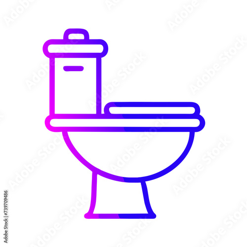 Bathroom Toilet Seat Icon: Flat Symbol for Apps and Websites