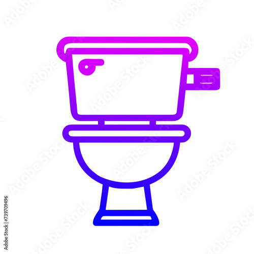 Bathroom Toilet Seat Icon: Flat Symbol for Apps and Websites