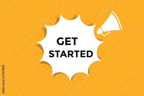 Get started button web banner templates. Vector Illustration 
