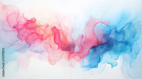 Colorful brush strokes of watercolor paint on white background