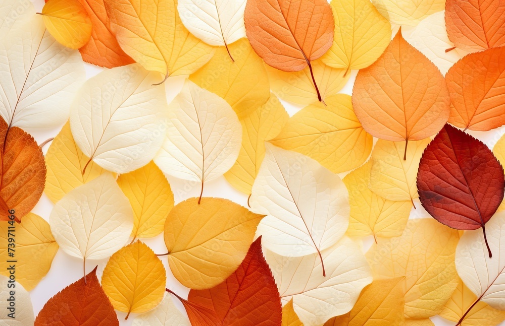 Fall leaves on a white background illustration