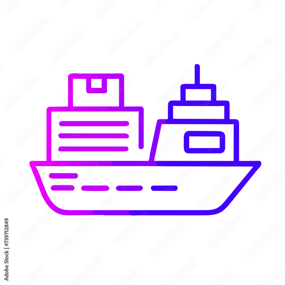 Shipping Ship Icon: Symbol of Transportation and Logistics Shipping Ship Icon: Symbol of Transportation and Logistics