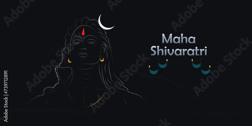 Aadi yogi Mahadev dots vector design for Maha shivratri festival.