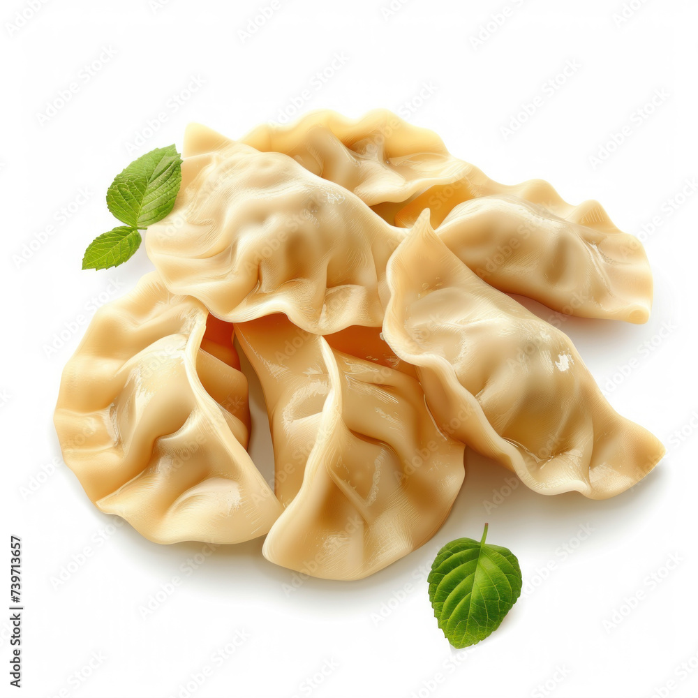 dumplings on a white background