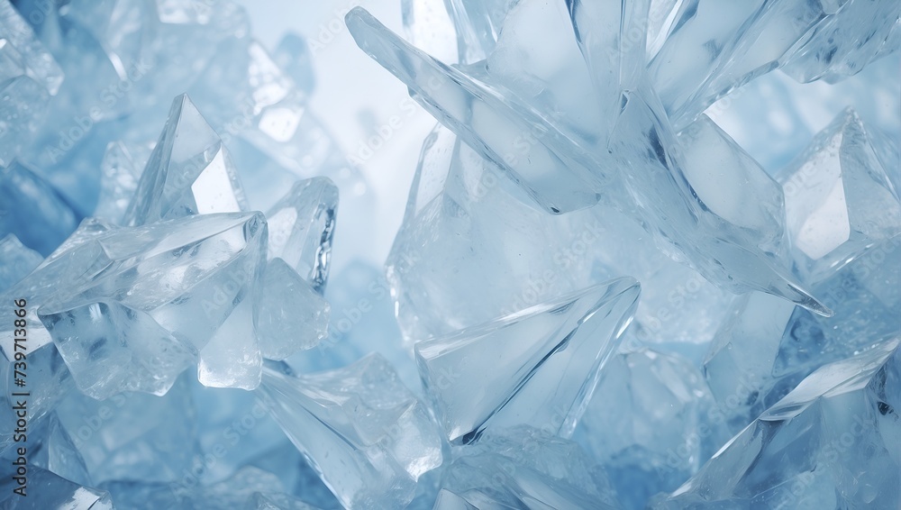 Obraz premium Frozen Tranquility: Seamless Blue Ice Pattern. AI Generated