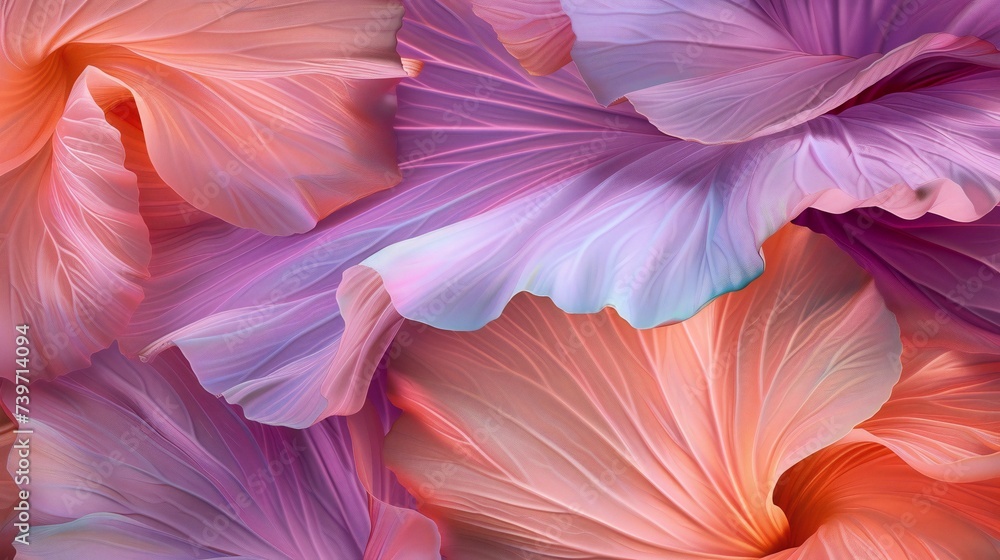 Petal Rhythms: Fluid waves of hibiscus petals create a serene backdrop with soothing, calming flows.