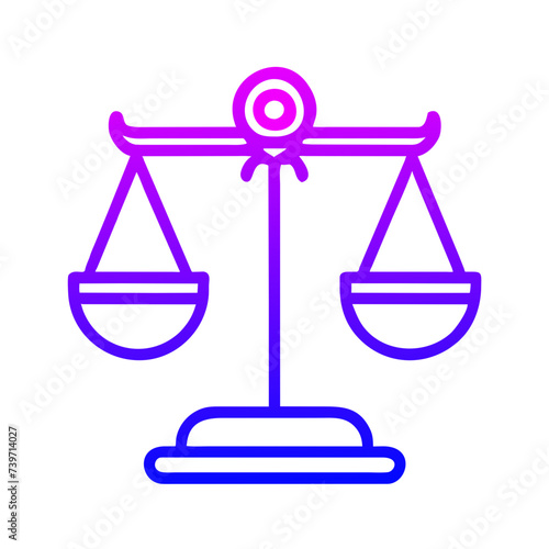 Scale of Justice Flat Icon: Ideal for Apps and Websites