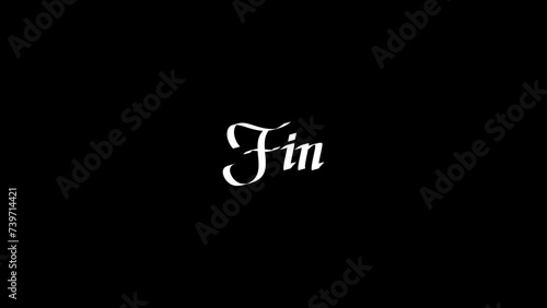 ストーリーの終りを告げるFinの文字。カリグラフィーブラシで手書きしたイタリック体のタイポグラフィ。