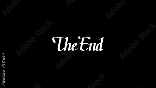 The Endの映画終了画面。カリグラフィーブラシで手書きした文字。