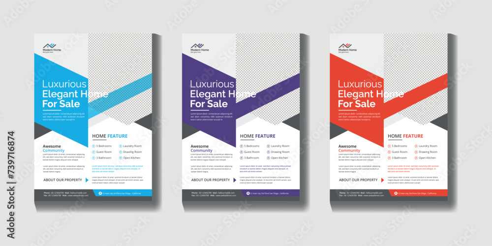 Fototapeta premium Modern Real estate flyer corporate poster leaflet book cover design template