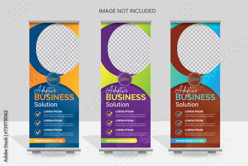 Vector roll up/pull up banner in multiple color.