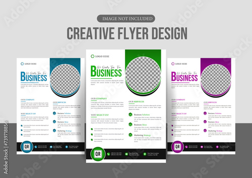 Simple corporate flyer or leaflet design template 