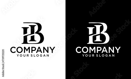 Creative letter HB or BH logo inspiration. Alphabet letters Initials Monogram logo HB, BH, H and B, Alphabet Letters HB minimalist logo design in a simple yet elegant font