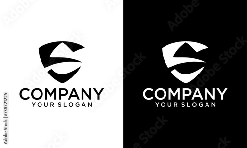 Creative Abstract letter ES shield logo design template. Shield logo design initial letter ES with art style and creative concept. Logo design template for business company and personal