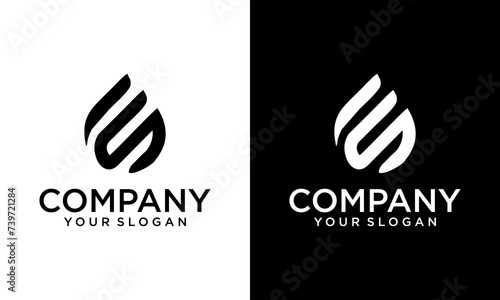 Creative Combination of letter S with E logo design with Oil/ Water Drop Logo, creative design, logo or icon symbol
