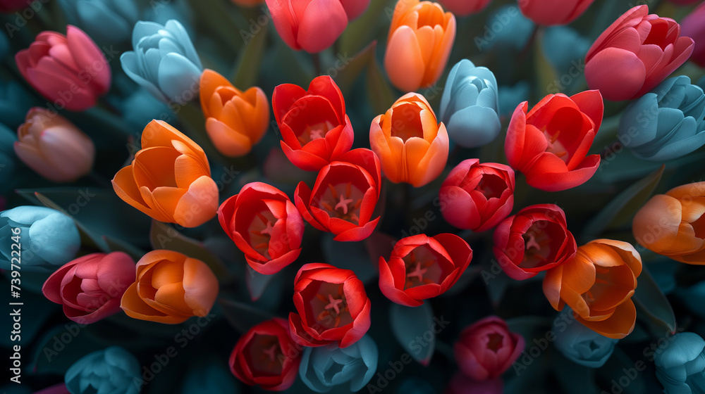 Tulips top view Tulips top view