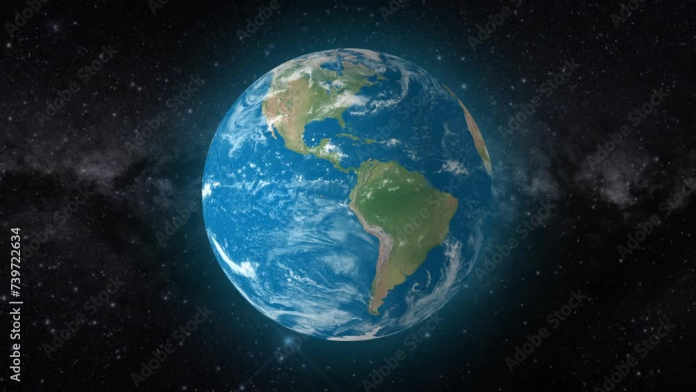 Cinematic video background showcases Realistic Globe rotating, zooming in on Ecuador country | realistic Earth rotating and zooming in on Republic of Ecuador Country video background in 4K