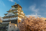 Historical landmark Osaka castle in Japan