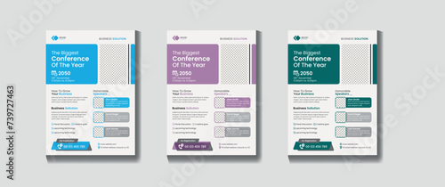 Modern colorful corporate business conference flyer leaflet book cover poster design