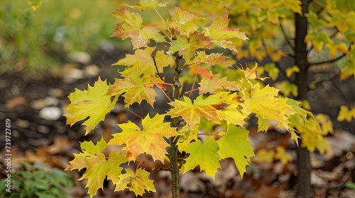 Colorful maple tree. Generative AI