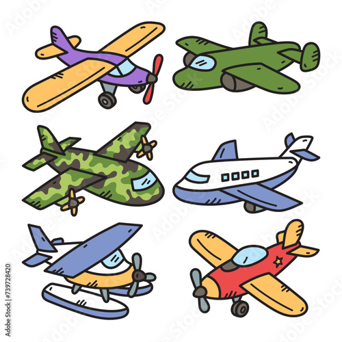 Plane Vector Doodle Illustration
