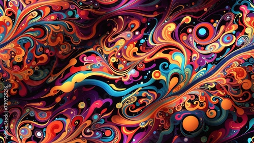 Abstract Painting With Colorful Patterns like batik photo