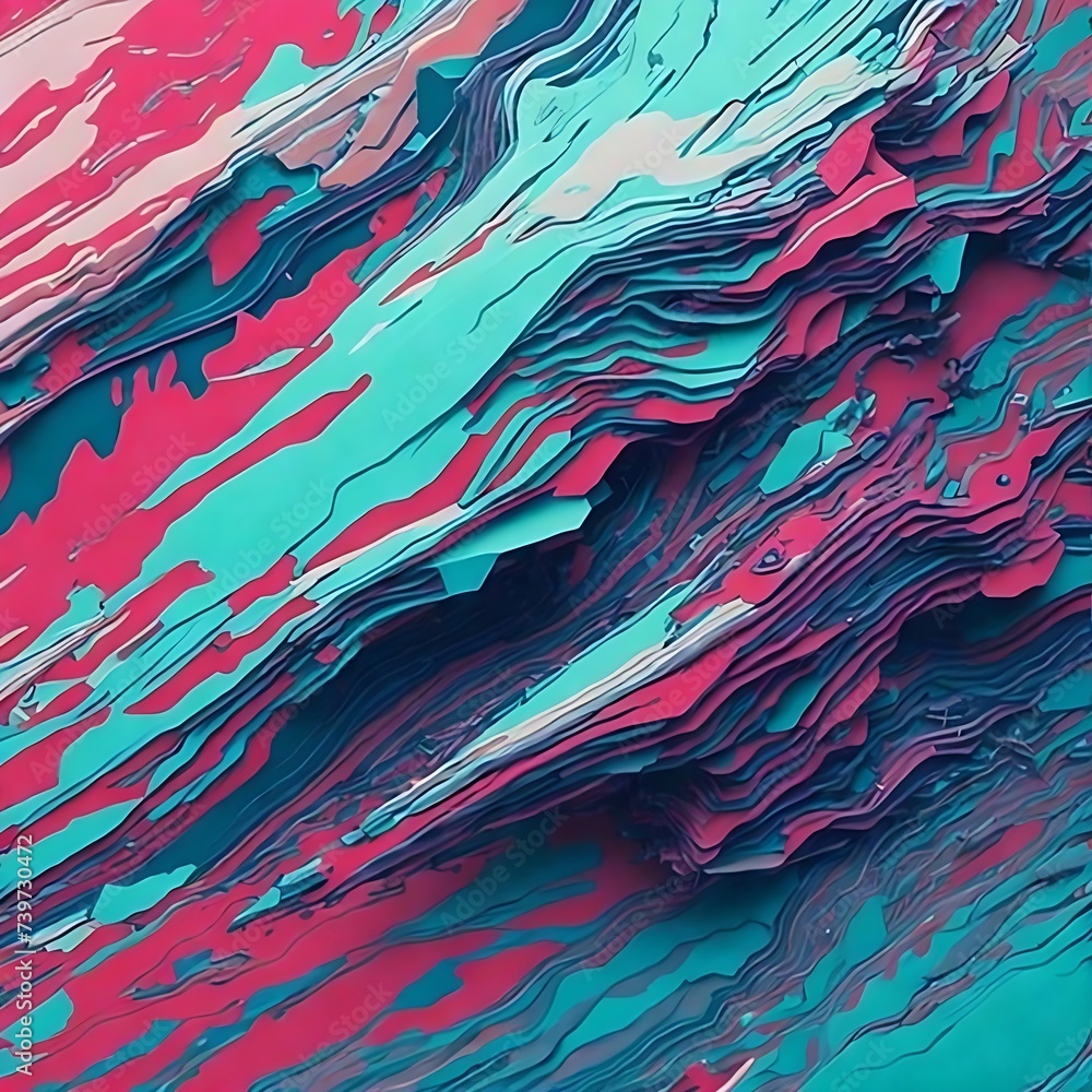 Abstract futuristic 3D background with pink and blue color