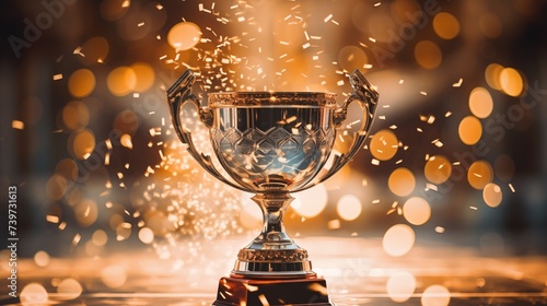 The victory cup symbolizes success, triumph, achievement, and recognition, serving as a tangible representation of accomplishment and excellence in endeavors. 