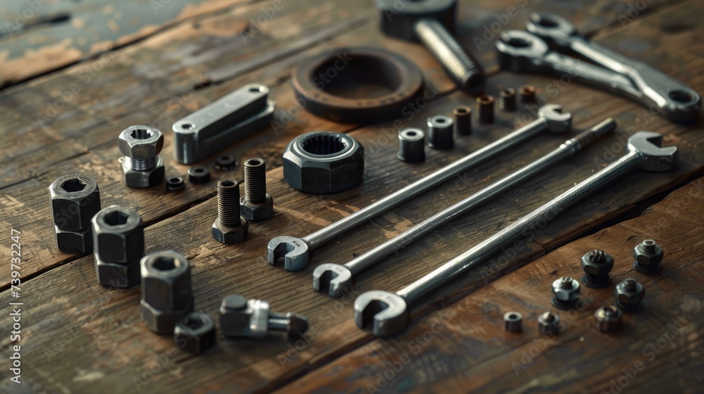 Fototapeta premium Tools for bolts and nuts. Generative AI