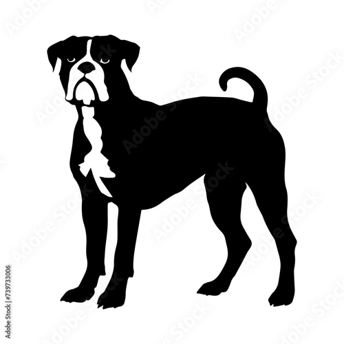 Silhouette of a Boxer dog standing